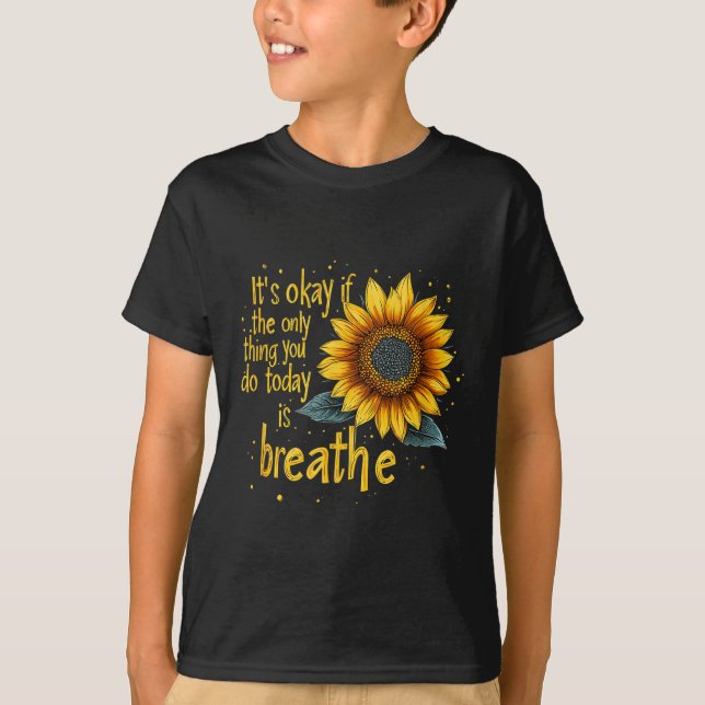 Sunflower Suicide Awareness  T Shirt (Framsida)