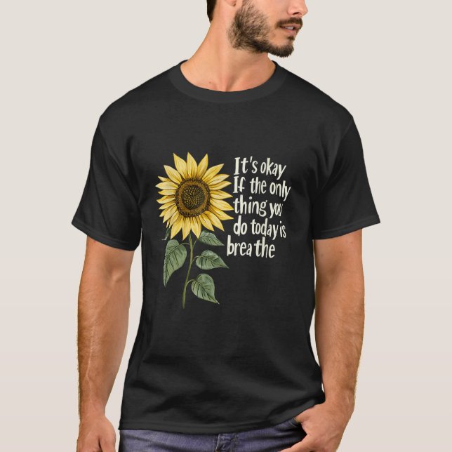 Sunflower Suicide Awareness  T Shirt (Framsida)