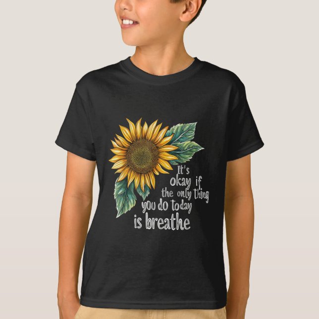 Sunflower Suicide Awareness  T Shirt (Framsida)