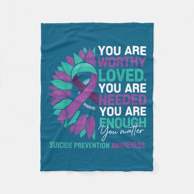 Sunflower Suicide Prevention Awareness Motivationa Fleecefilt (Framsidan)