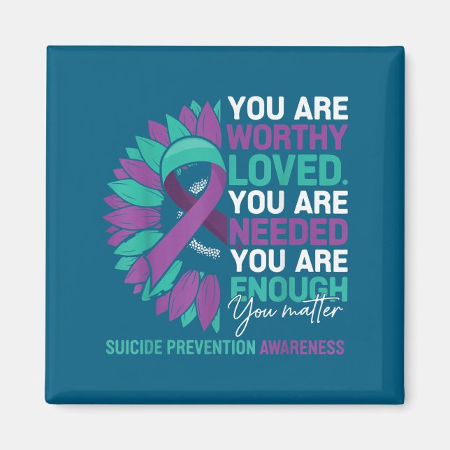 Sunflower Suicide Prevention Awareness Motivationa Magnet (Framsidan)