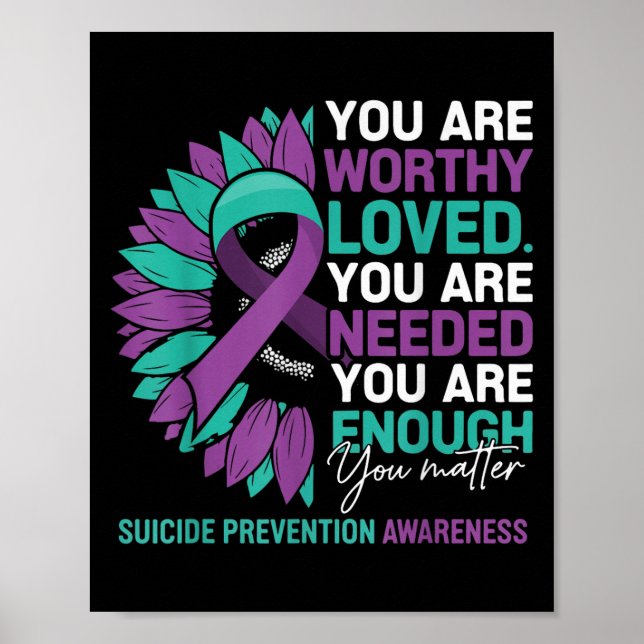 Sunflower Suicide Prevention Awareness Motivationa Poster (Framsidan)