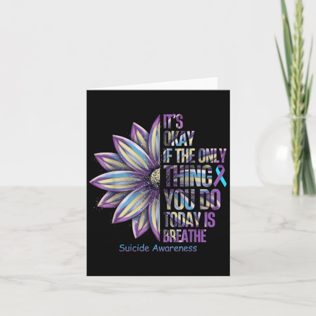 Sunflower Suicide Prevention Awareness Week Teal P Kort (Framsida)