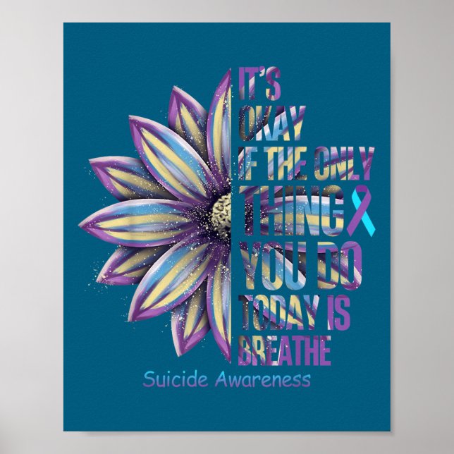 Sunflower Suicide Prevention Awareness Week Teal P Poster (Framsidan)