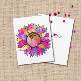 Sunflower Summer Floral Party Pink & Purple Tack Kort