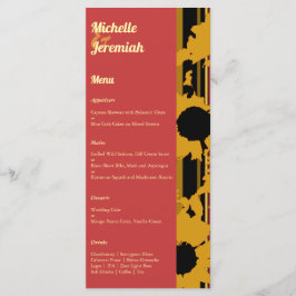 Sunflower Summer Gold Red Wedding Meny