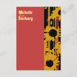 Sunflower Summer Gold Red Wedding  Tilläggskort