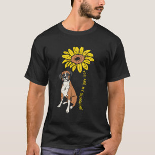 Sunflower Sunshine Boxer Djur Husdjur Hund Kvinnor T Shirt