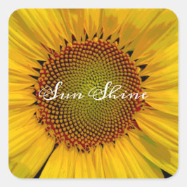SUNFLOWER SUNSHINE PHOTO SQUARE STICKER FYRKANTIGT KLISTERMÄRKE