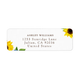 Sunflower Themed Return Stickers Returadress Etikett