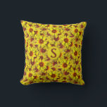 Sunflower Throw Pillow Kudde<br><div class="desc">Sunflowers are like bursts of sunshine. Shift the mood to optimism by displaying these cheerful blooms in your home decor. Make this pillow your own by adding an initial. If you would like the sunflower design only, be sure to remove the text and the graphic behind the text to reveal...</div>