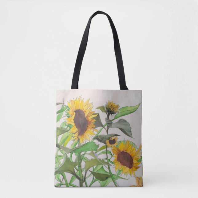 SunFlower Tote Bag Tygkasse (Framsida)