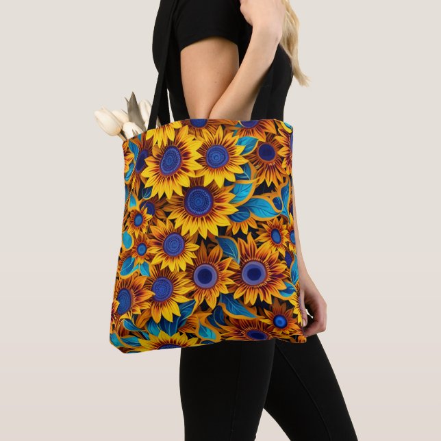 Sunflower Tote Bag Tygkasse (Närbild)