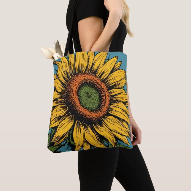 SUNFLOWER TOTE PURSE FOR MOM TYGKASSE (Närbild)