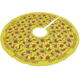 Sunflower Tree Skirt Julgransmatta Borstad Polyester