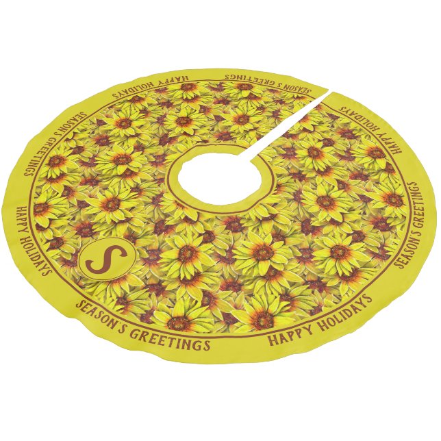 Sunflower Tree Skirt Julgransmatta Borstad Polyester (Vinklad)