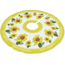 Sunflower Tree Skirt Julgransmatta Borstad Polyester