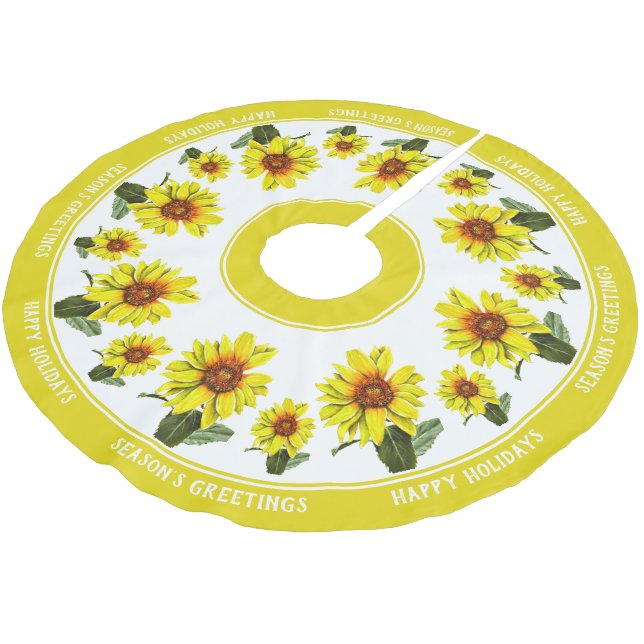 Sunflower Tree Skirt Julgransmatta Borstad Polyester (Vinklad)