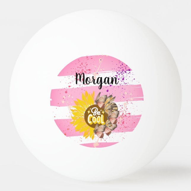 Sunflower trendy vibrant color paper art pingisboll (Framsidan)