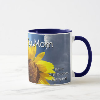Sunflower Trio och Blue Sky Love Mom Mugg