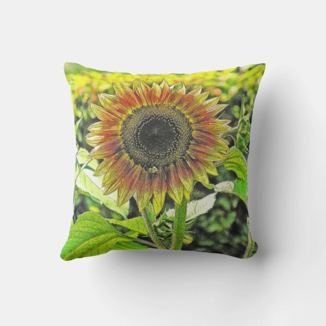 "SUNFLOWER" UTDOOR DEKORATIV KUDDE (Baksida)