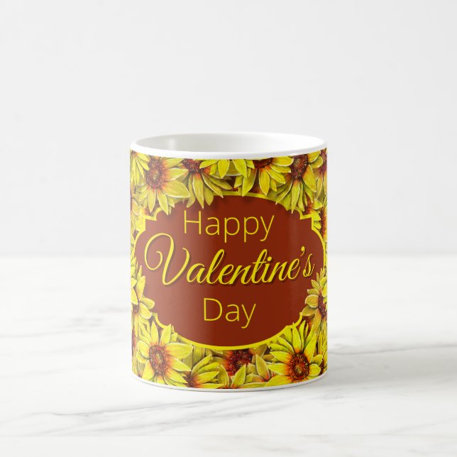 Sunflower Valentine's Day Mug Kaffemugg (Center)