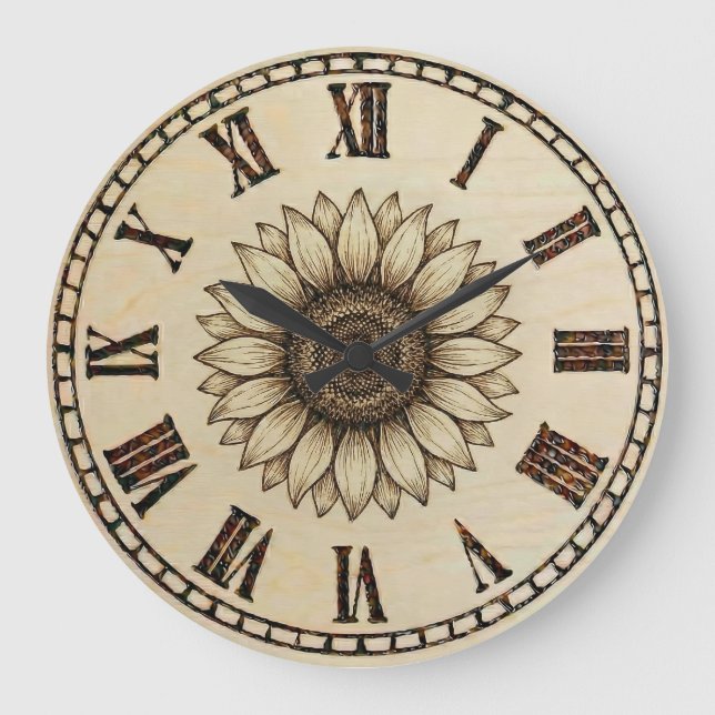 Sunflower Wall Clock  Stor Klocka (Framsida)