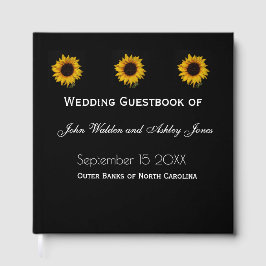 Sunflower Water Droplets Wedding Guest Books Gästböcker
