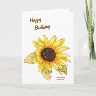 Sunflower watercolor customizable greeting card kort