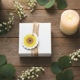 Sunflower Watercolor Floral Wedding Gåvor Etiketter