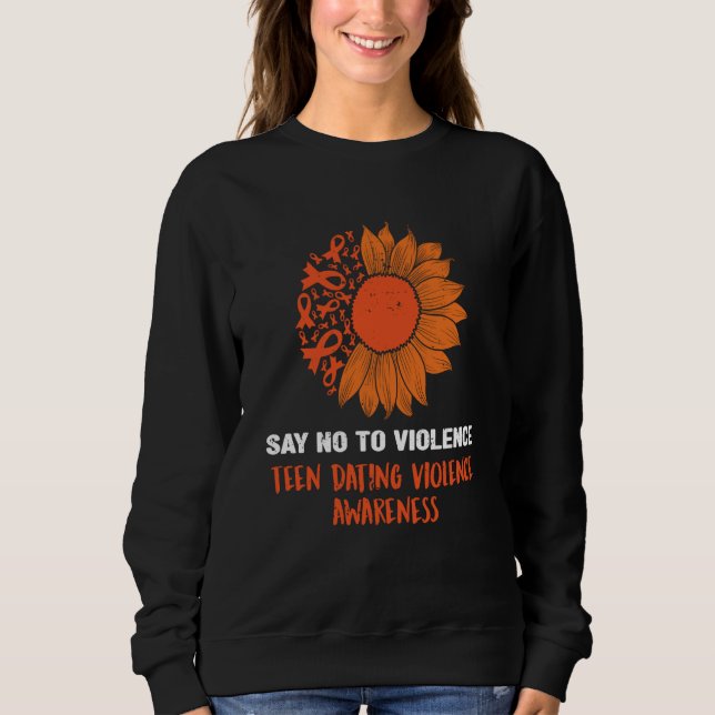 sunflower We Wear orange teen dating violence Awar T Shirt (Framsida)