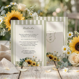 Sunflower Wedding Details Enclosure Card Tilläggskort