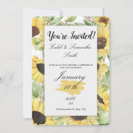 Sunflower Wedding Invitation Inbjudningar