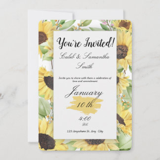 Sunflower Wedding Invitation Inbjudningar