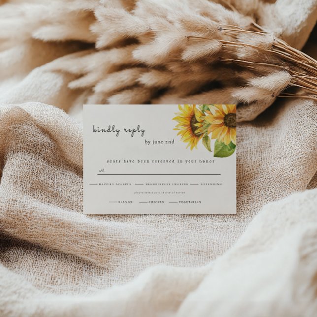  Sunflower wedding RSVP Spara Datumet (Skapare uppladdad)