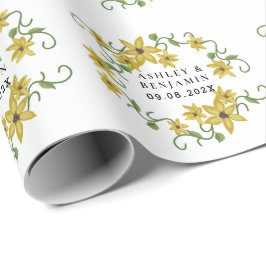 Sunflower Yellow Floral Botanical Hand drawn Oil  Presentpapper