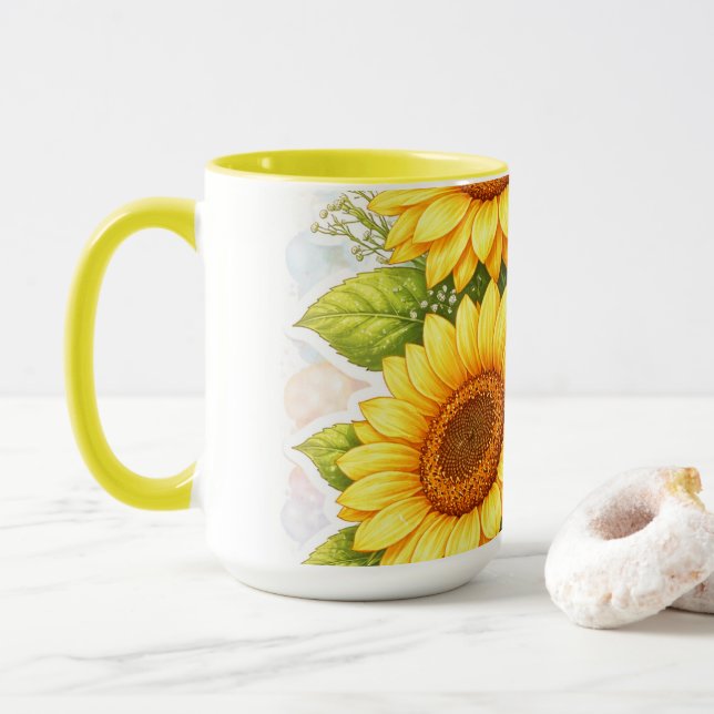 Sunflower Yellow Mug – Floral Gift for Her Mugg (Med munk)