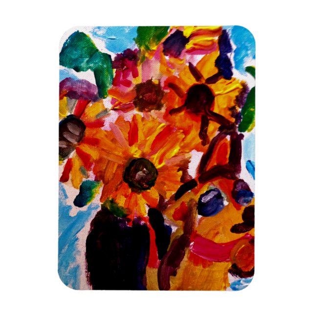 Sunflowers and chihuahua  magnet (Vertikal)