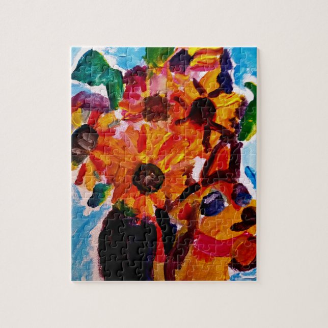 Sunflowers and chihuahua  pussel (Vertikal)