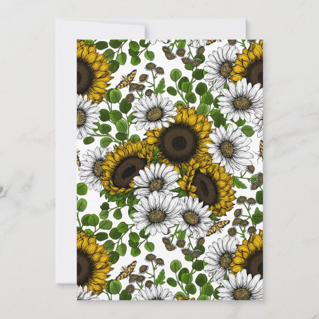 Sunflowers and daisies, summer garden 3 (Framsida)