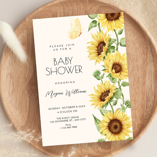 Sunflowers baby shower Invitation Inbjudningar (Skapare uppladdad)