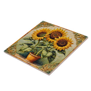 Sunflowers Beautiful Modern Collection Kakelplatta