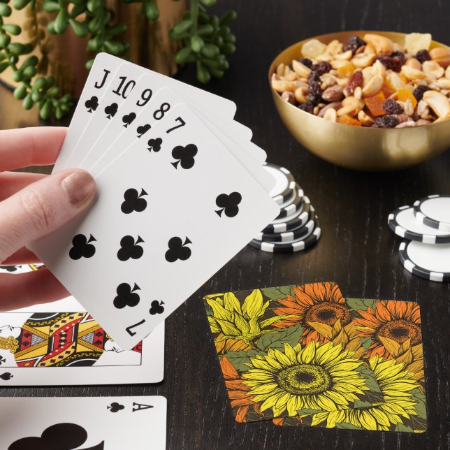 Sunflowers Classic Playing Cards Casinokort (På plats)
