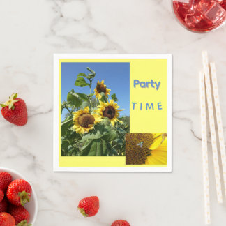 Sunflowers Cust. Text Paper Napkin Pappersservett