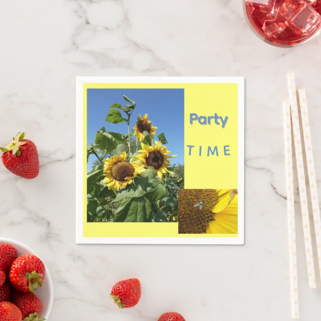 Sunflowers Cust. Text Paper Napkin Pappersservett (Insitu)