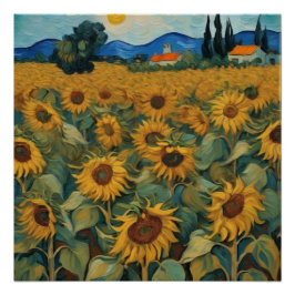 sunflowers field van gogh style perfect poster