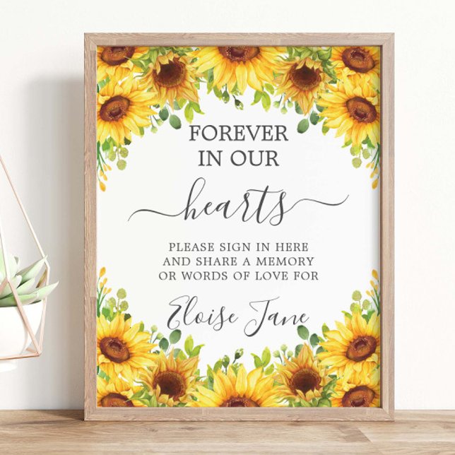 Sunflowers Floral Memorial Funeral Memory Table Poster (Skapare uppladdad)