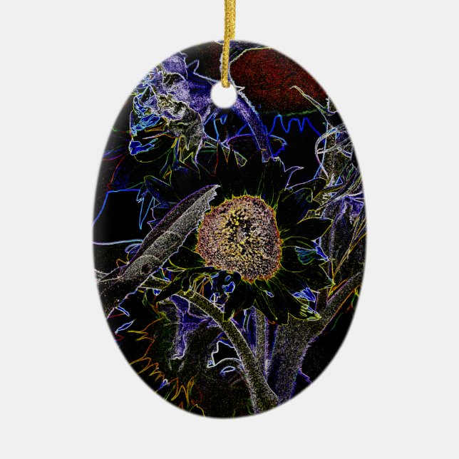 SUNFLOWERS JULGRANSPRYDNAD KERAMIK (Framsidan)