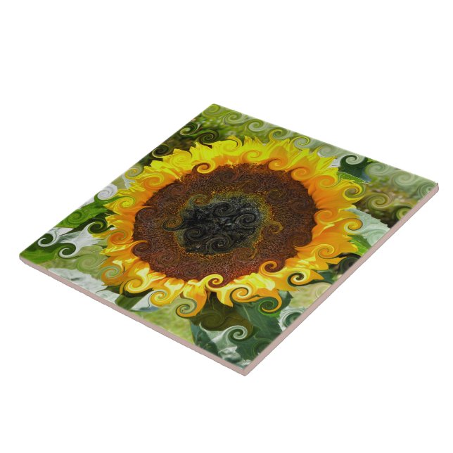 SUNFLOWERS KAKELPLATTA (Sidan)