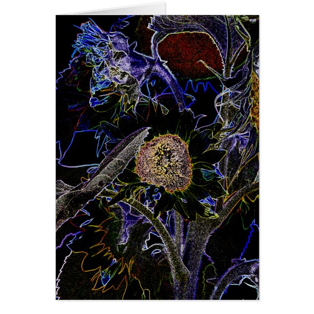 SUNFLOWERS-KORT HÄLSNINGSKORT (Framsidan)
